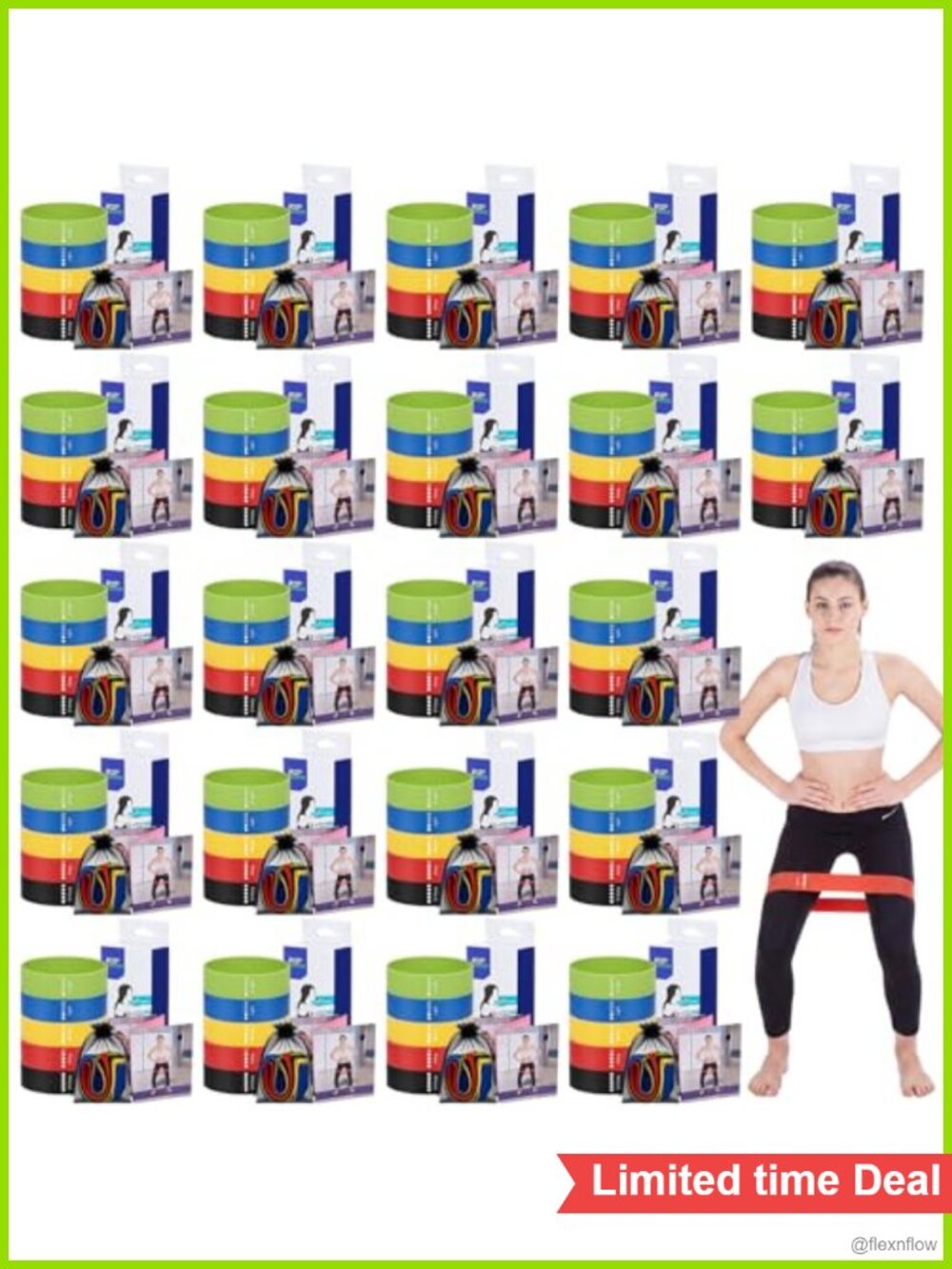 150 Latex Resistance Bands Set with Storage Bag & Guide